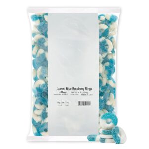 Albanese Gummi Blue Raspberry Rings 4.5lb Bag Bulk